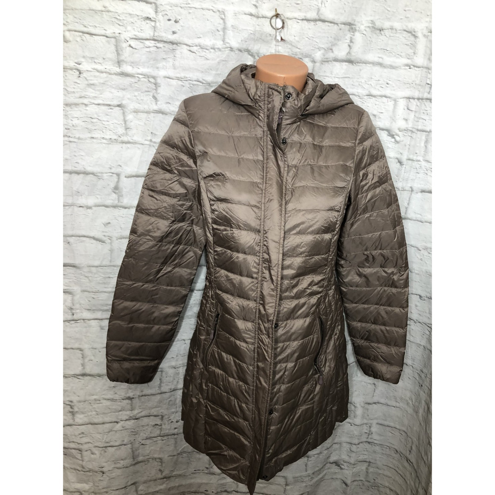 32 Degrees Heat Packable Down Jacket Women’s Size Small Brown Removable Hood